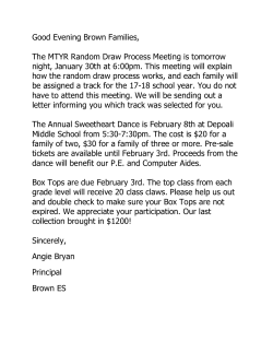 Good Evening Brown Families, The MTYR Random Draw Process
