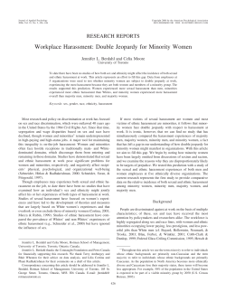 Workplace Harassment: Double Jeopardy for