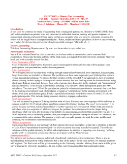 AMIS H212 -- Managerial Accounting