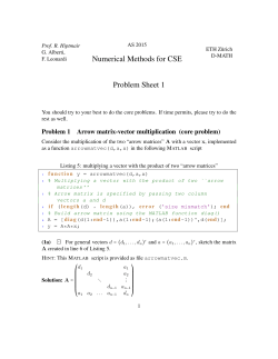 Homework Problems for Course Numerical Methods for - D-MATH