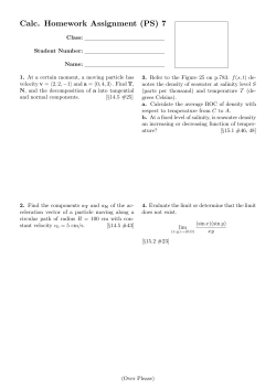 Calc. Homework Assignment (PS) 7