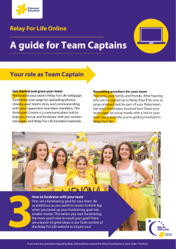 A guide for Team Captains
