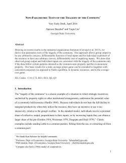 Nonparametric Tests of the Tragedy of the Commons