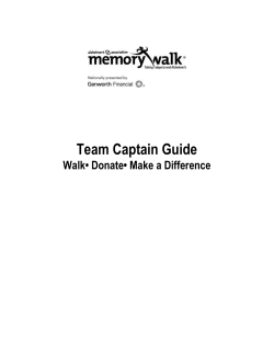 Memory Walk Team Captain`s Guide