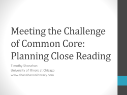Meeting the Challenge of Common Core