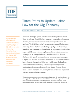 Three Paths to Update Labor Law for the Gig Economy