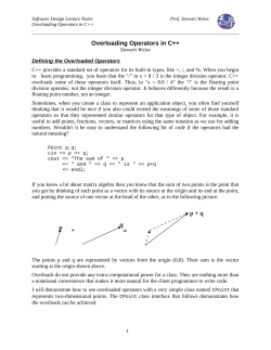Overloading Operators in C++ + p q p + q