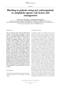 bleeding in patients using new anticoagulants or antiplatelet agents