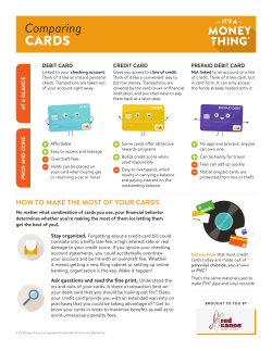 Comparing Cards Handout - Red Canoe Credit Union