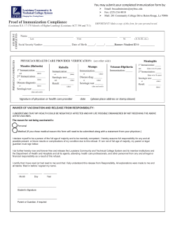 Proof of Immunization Compliance