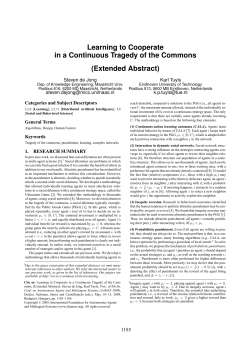 Learning to Cooperate in a Continuous Tragedy of the Commons