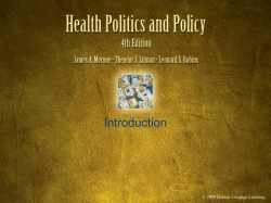 18 Health Policy and Politics