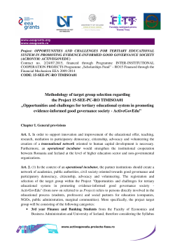 Target group selection methodology - ACTIVEGOVEDU
