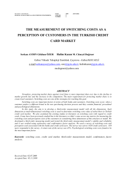 the measurement of switching costs as a perception of customers in