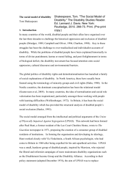 The Social Model of Disability.