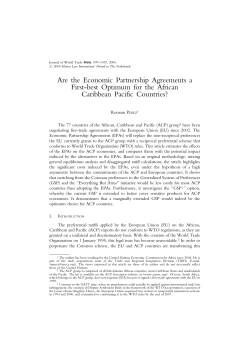 Are the Economic Partnership Agreements a First-best