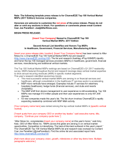 Press Release Template for Honorees