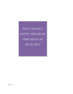 Instructions to use the PSAC Grade 5 Entry Program