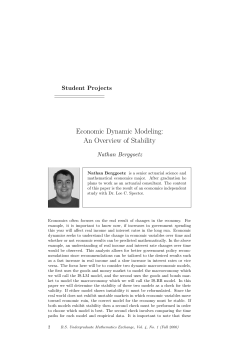 Economic Dynamic Modeling: An Overview of Stability