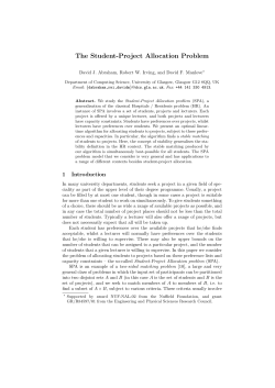 The Student-Project Allocation Problem