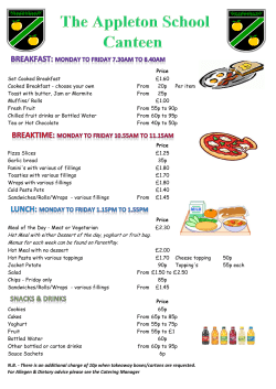 Price Set Cooked Breakfast &pound;1.60 Cooked Breakfast