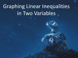 Graphing Linear Inequalities in Two Variables