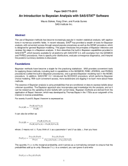 An Introduction to Bayesian Analysis with SAS/STAT