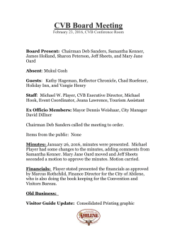 CVB Board Meeting - City of Abilene [KS]