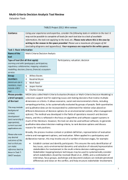 Multi-Criteria Decision Analysis Tool Review