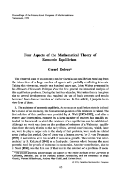 Four Aspects of the Mathematical Theory of Economic Equilibrium