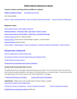 Chapter 5: Electrons in Atoms Standardized Test Practice