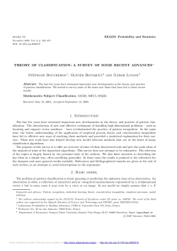 Theory of Classification: a Survey of Some Recent Advances