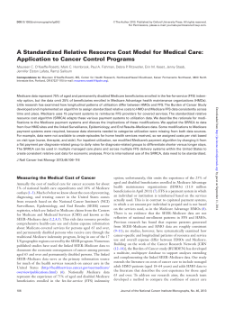 A Standardized Relative Resource Cost Model for Medical Care