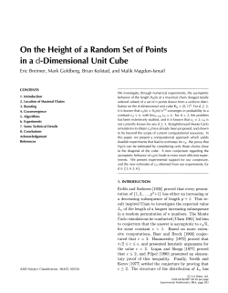 On the Height of a Random Set of Points in a d