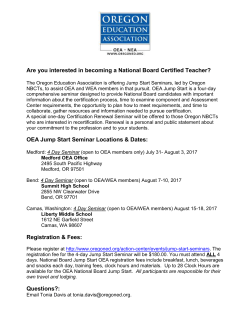 OEA Jump Start Seminar - Hillsboro Education Association