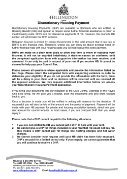 Discretionary Housing Payment - London Borough of Hillingdon