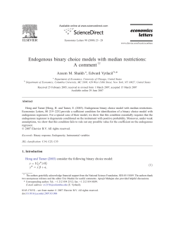 Endogenous binary choice models with median restrictions: A