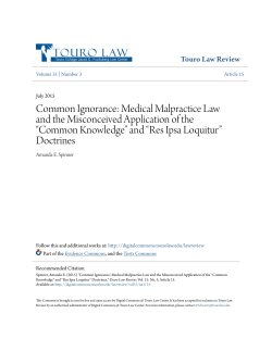 Common Ignorance: Medical Malpractice Law and the Misconceived
