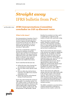 Straight away IFRS bulletin from PwC