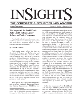 The Impact of the Dodd-Frank Act`s Credit Rating Agency Reform on