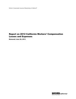2012 Workers` Compensation Losses and