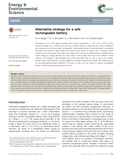 Alternative strategy for a safe rechargeable battery