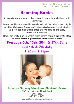 A new afternoon stay and play course for parents of children up to
