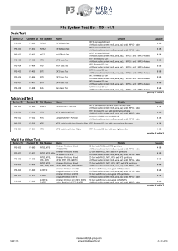 Multi Partition Test File System Test Set - SD