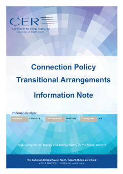 Connection Policy Transitional Arrangements Information Note
