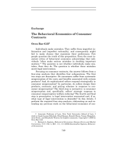 The Behavioral Economics of Consumer Contracts
