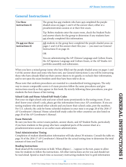 General Instructions II