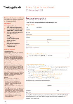 Q36 A new future for social care? London councils discount booking