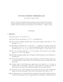 PUTNAM TRAINING PROBLEMS, 2014 Exercises 1. Induction. 1.1