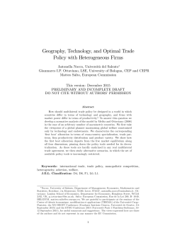 Geography, Technology, and Optimal Trade Policy with